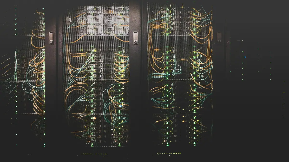 Server racks and network cabling in a data center